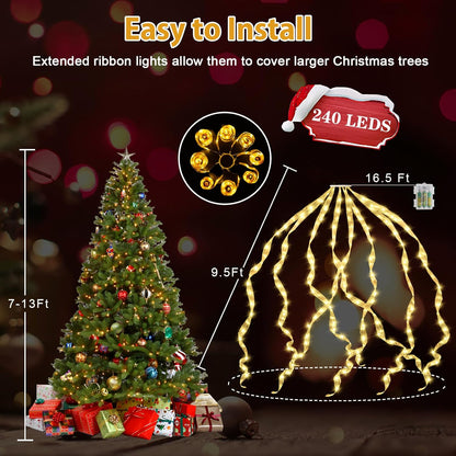 Ribbon String Christmas Tree Lights