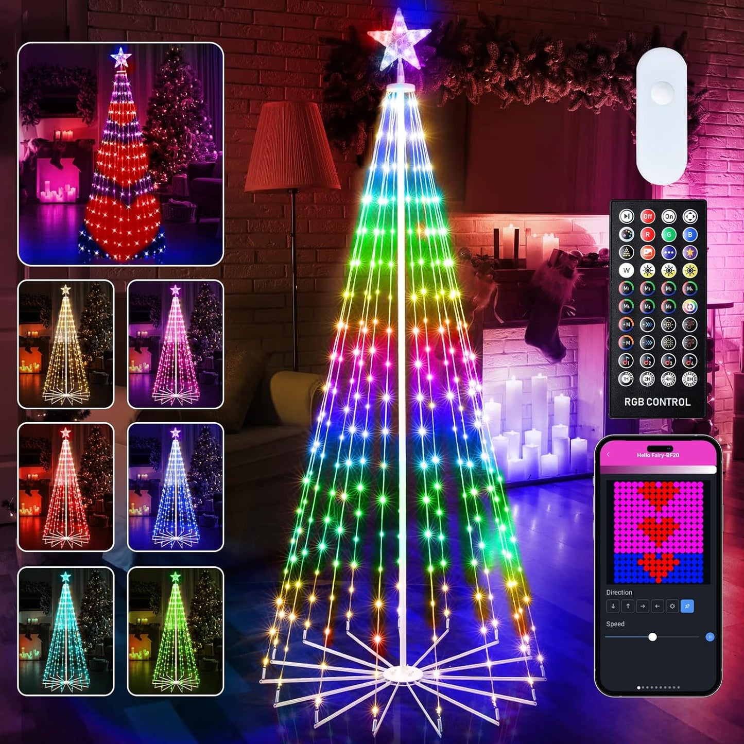 Smart LED Cone Stand Christmas Tree Lights - 2024 Version