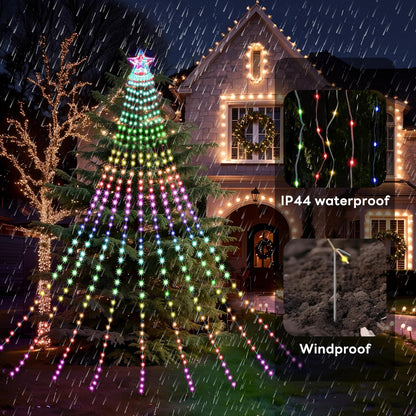 Smart LED Waterfall Christmas Tree String Light