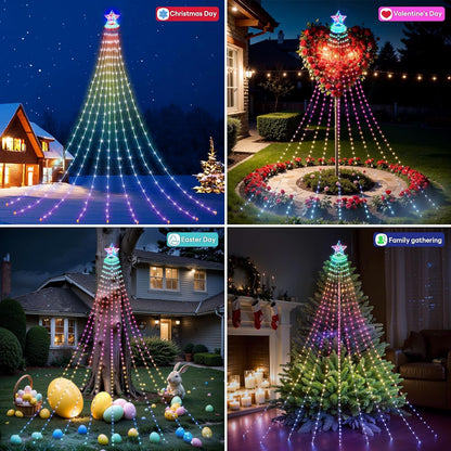 Smart LED Waterfall Christmas Tree String Light