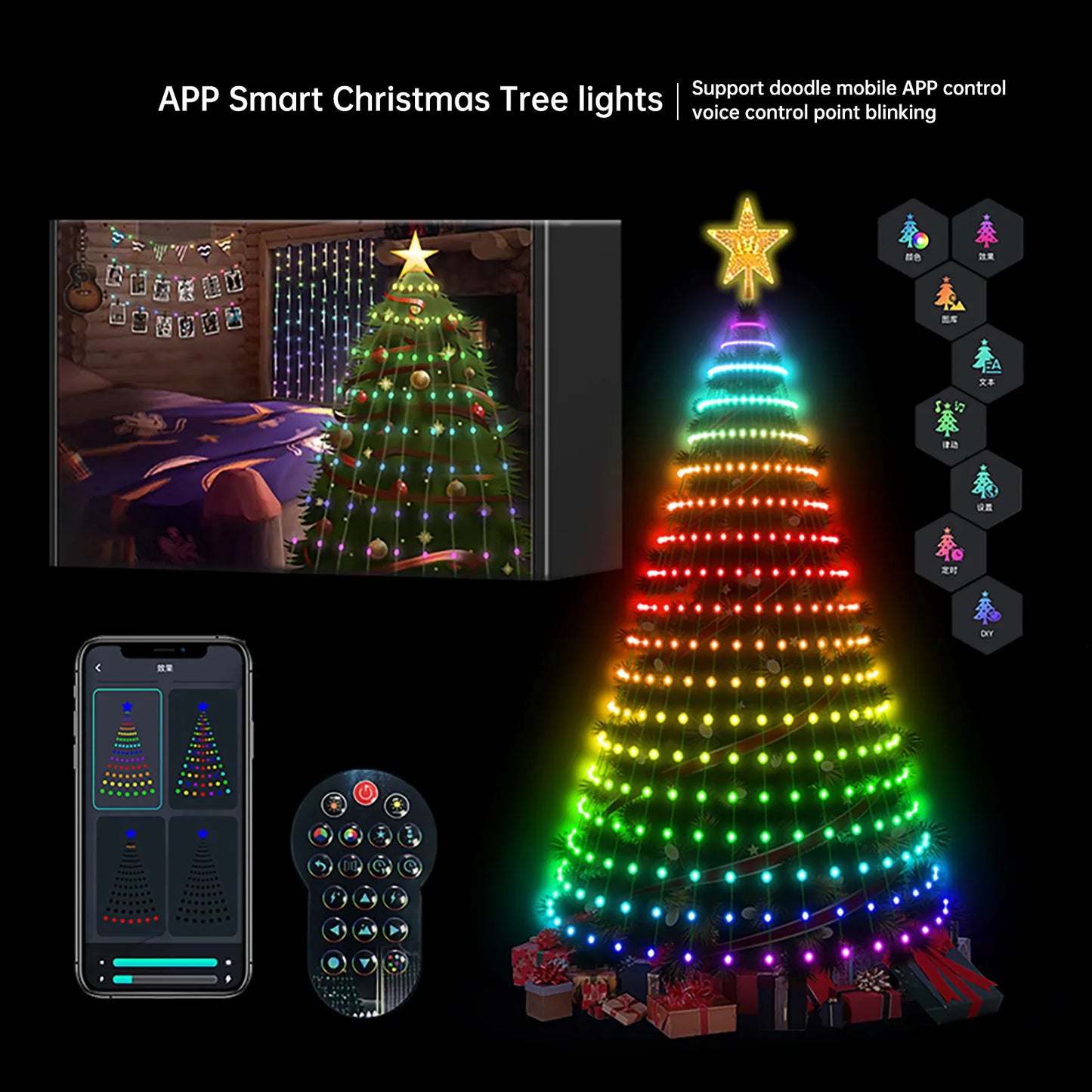 Smart LED Christmas Tree Lights - 2024 Pro Version