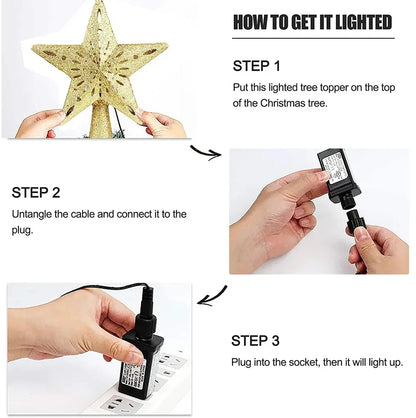 3D LED Light Projector Christmas Tree Topper