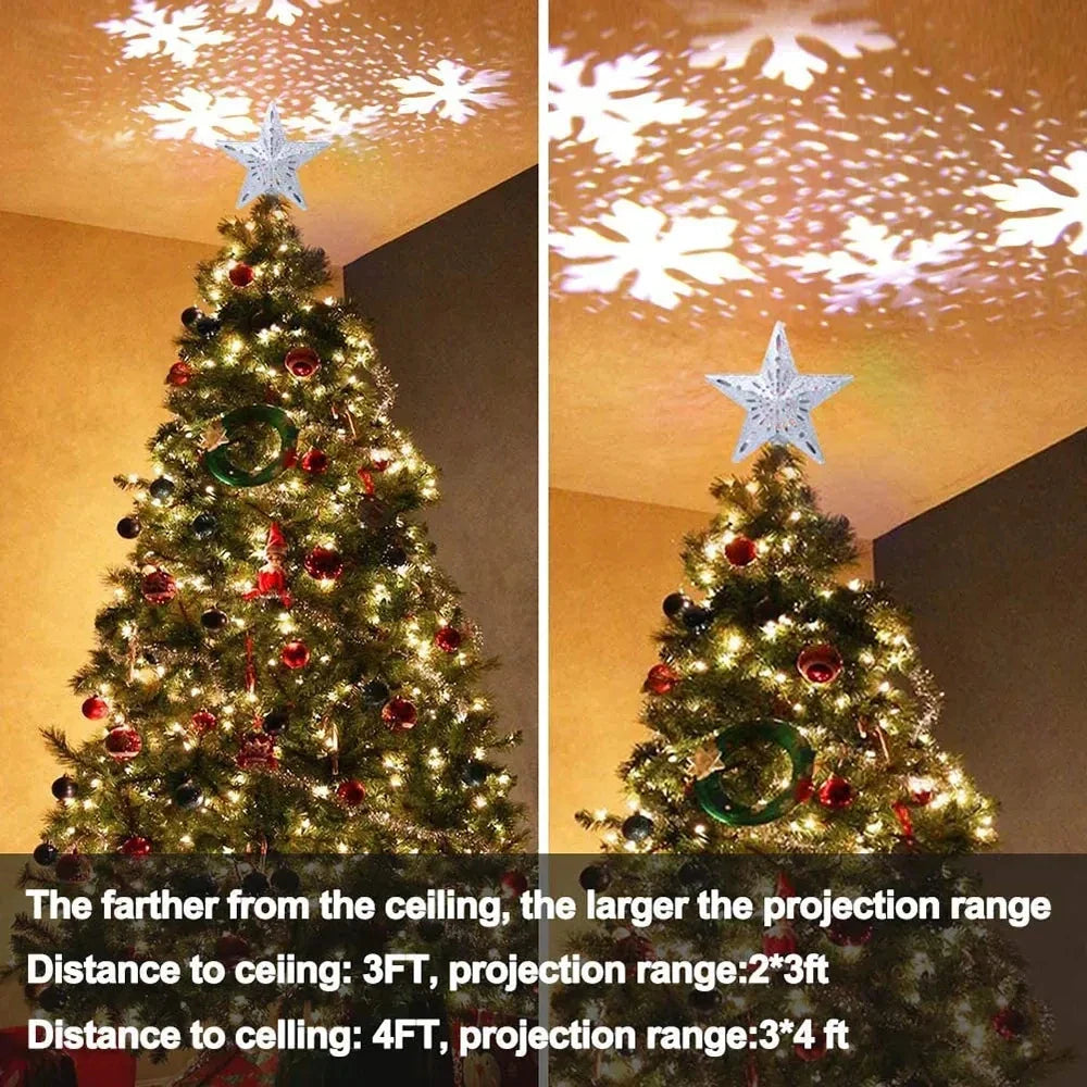 3D LED Light Projector Christmas Tree Topper