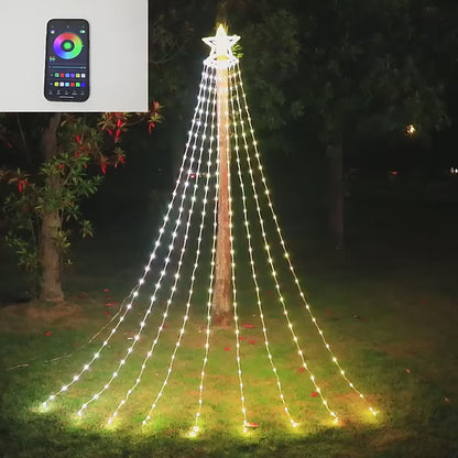 Smart LED Waterfall Christmas Tree String Light